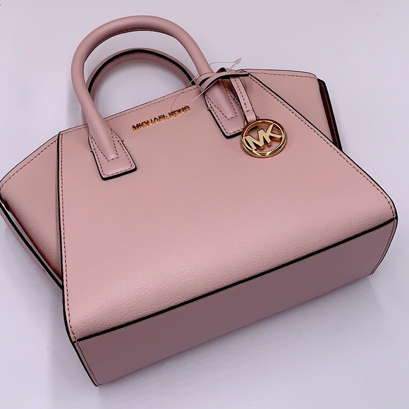 Michael Kors Avril Small Leather Top-Zip Satchel Powder Blush color - Picture 15 of 16